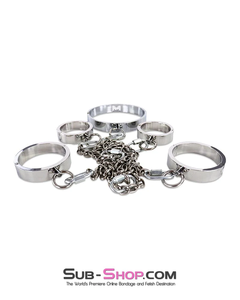 0173M Surrendered in Desire Chained Steel Collar, Wrist and Ankle Cuffs - Image 8