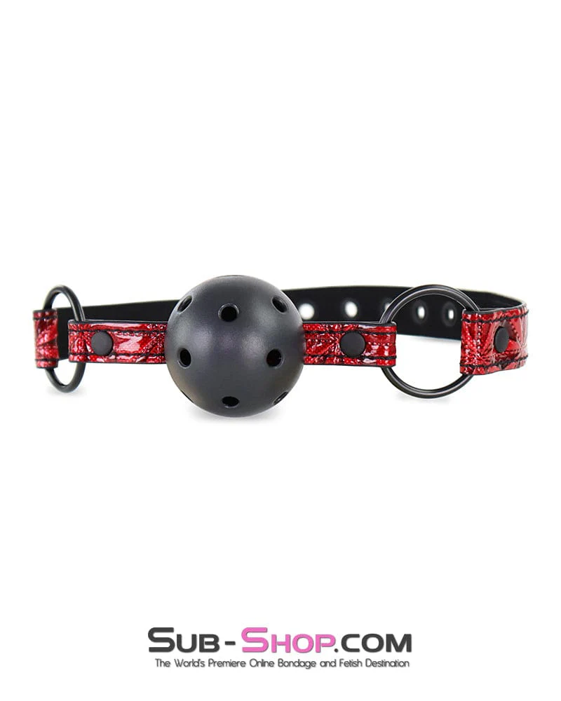 0175DL Beginner Breather Ball Gag with Red Diamond Strap