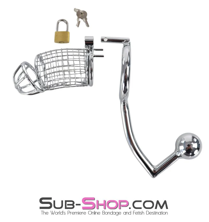 0218M The Ultimate Control Chastity Cage & Plug System - Image 6
