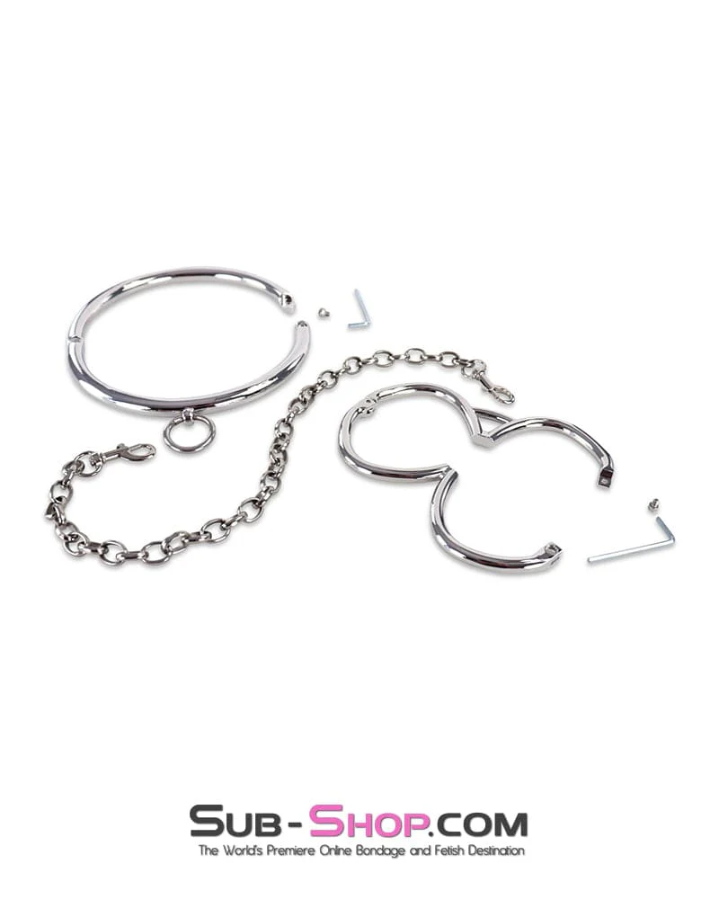0243M Hex Key Locking Steel Collar & Cuffs – Secure Metal Bondage System - Image 10