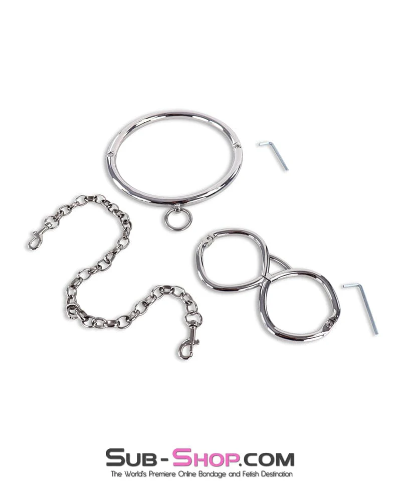 0243M Hex Key Locking Steel Collar & Cuffs – Secure Metal Bondage System - Image 3