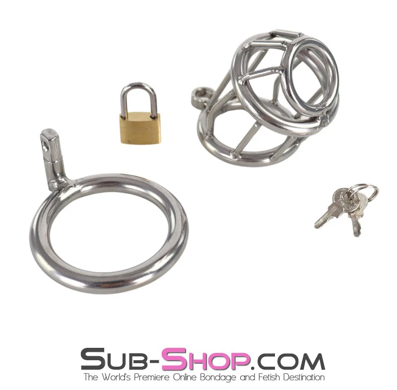 0261M Steel Prison Bar Locking Male Chastity Cage - Image 6