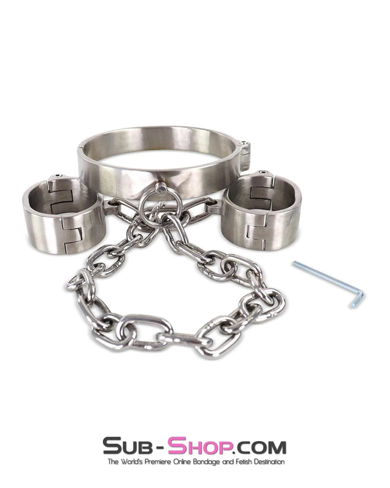 0264M Master’s Choice Locking Stainless Steel Collar & Wrist Restraints - Image 3