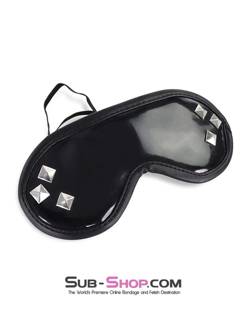 0308M  Stud Service Shiny Sex Mask Blindfold - LAST CHANCE Final Clearance
