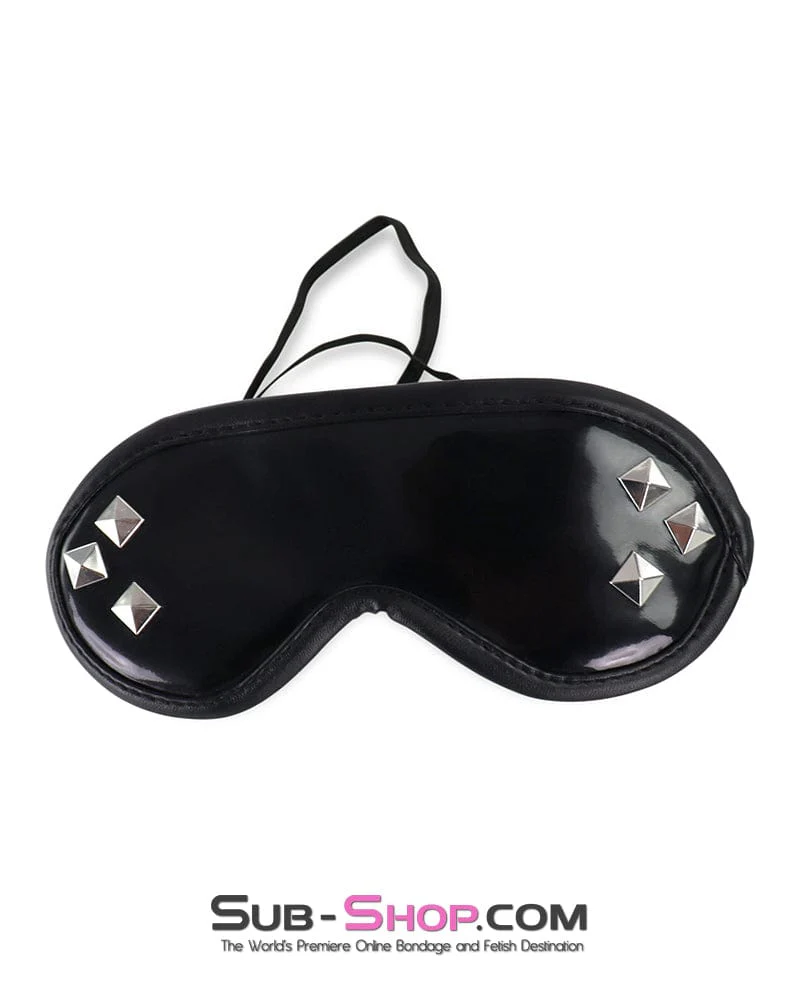 0308M  Stud Service Shiny Sex Mask Blindfold - LAST CHANCE Final Clearance - Image 2