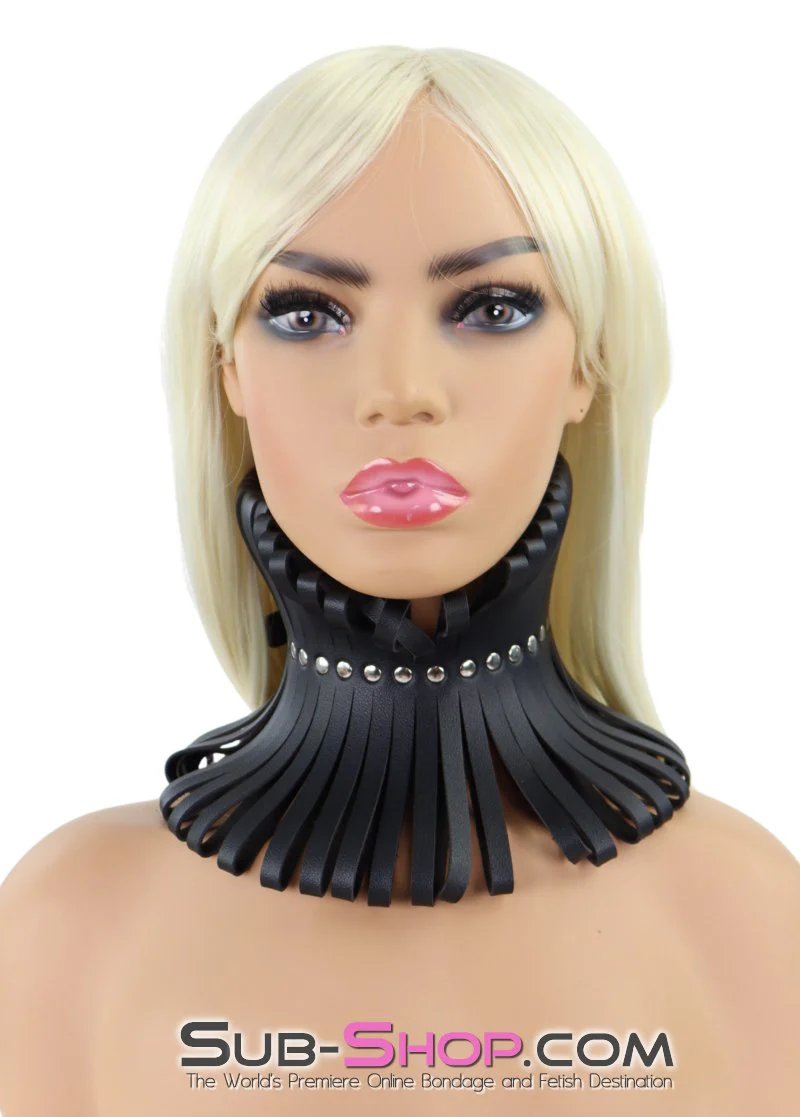 0324AE High Reign Ruffled Throne BDSM Collar - Image 5