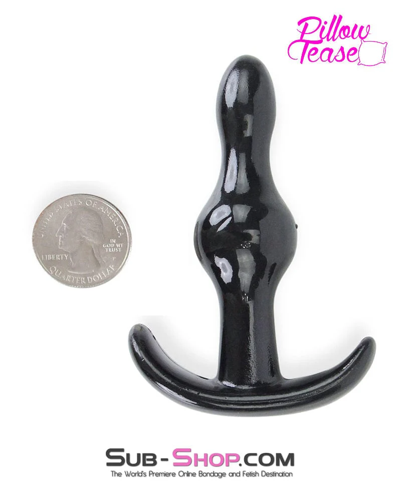 0358E Black Small Balled Beginner Butt Plug - Image 2