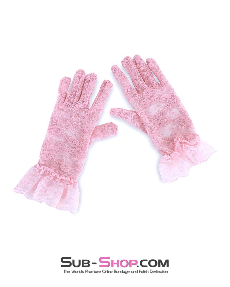 0370M Lace Fantasy Cosplay Gloves, Pink Lace - Image 3