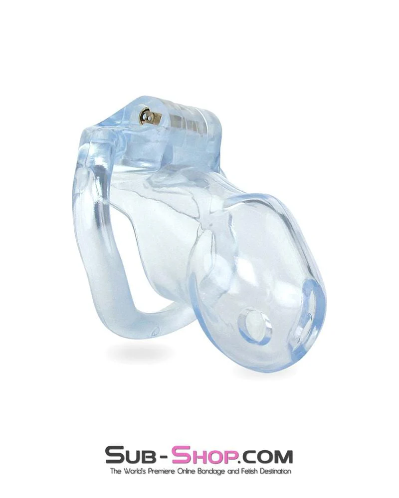 0398AE Short Exposed in Chastity High Security Keyed Tumbler Locking Male Chastity with 4 Base Cock Ring Sizes - Image 10