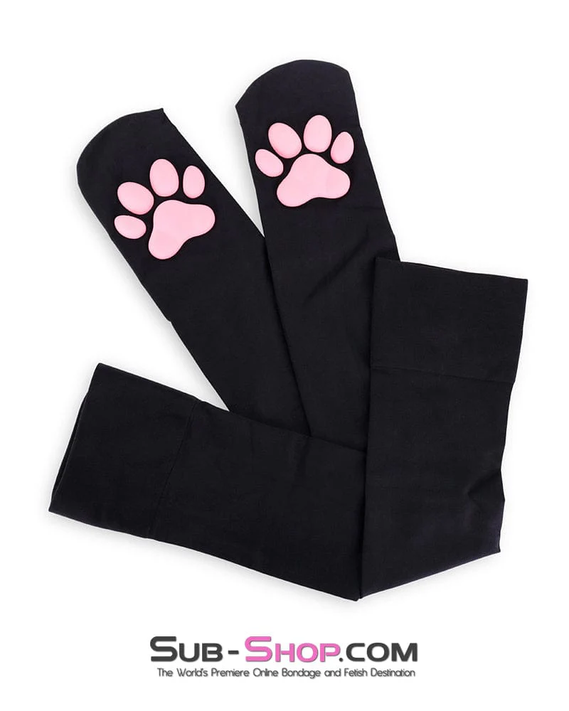 0466AE Kitty Cosplay Pet Play Stockings or Arm Covers with Kitten Paw Pads - Image 5