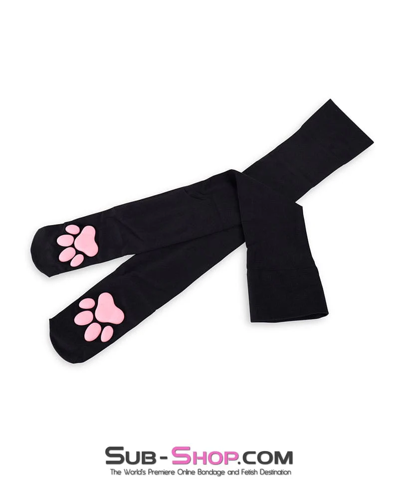 0466AE Kitty Cosplay Pet Play Stockings or Arm Covers with Kitten Paw Pads - Image 7