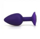 0523AE  Soft Silicone Butt Plug, Medium Purple Plug, Rhinestone Crystal  ðŸ”¥ FINAL CLEARANCE â€“ Last Chance! - Image 2