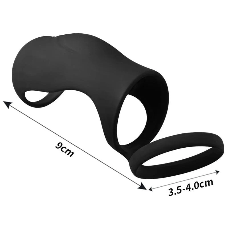 0544M  Dual Ring Silicone Cock Enhancement Sleeve🔥 FINAL CLEARANCE – Last Chance! - Image 3