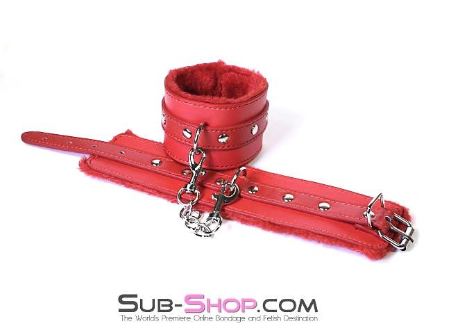 0547LT Lusty Devil Furry Bondage Wrist Cuffs Set - Image 4