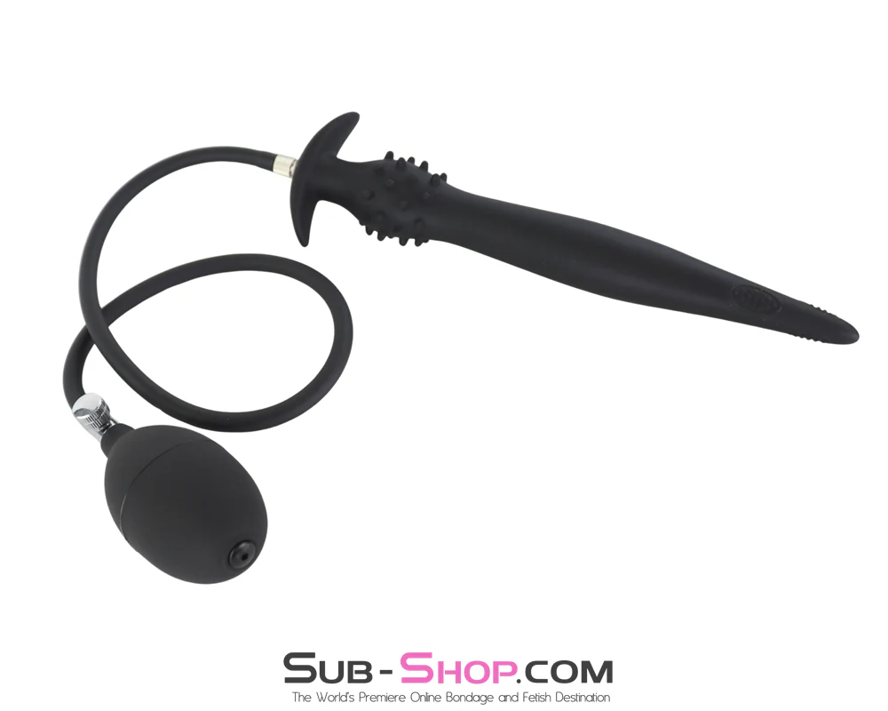 0580AE Long Inflatable Anal Plug - Latex Anal Expander with Bulb Pump - Image 3