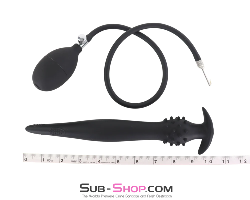 0580AE Long Inflatable Anal Plug - Latex Anal Expander with Bulb Pump - Image 6
