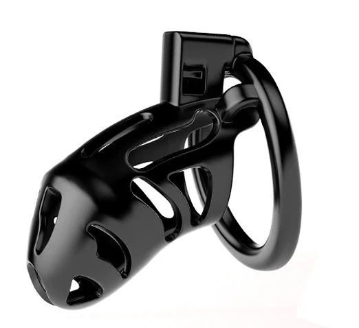 0613M  Secure Fit Black Cock Cage - ABS Chastity Device with Concealed Lock - Image 2