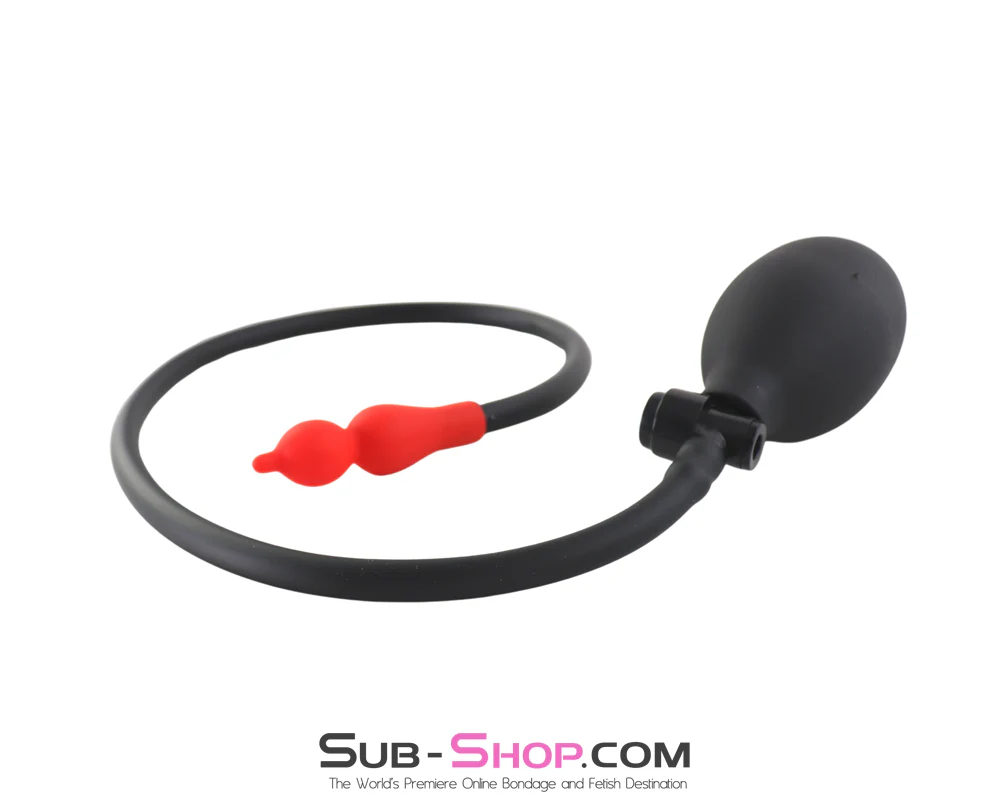 0635AE Inflatable Latex Anal Expander Plug - Adjustable Air Pump Butt Plug