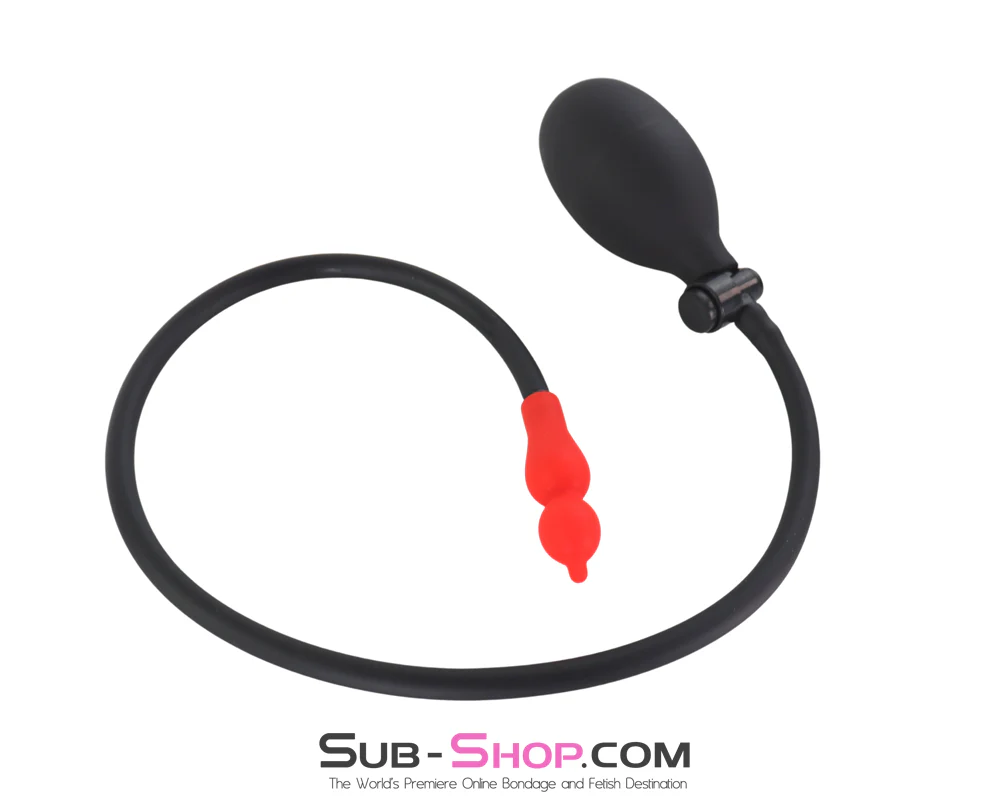 0635AE Inflatable Latex Anal Expander Plug - Adjustable Air Pump Butt Plug - Image 2