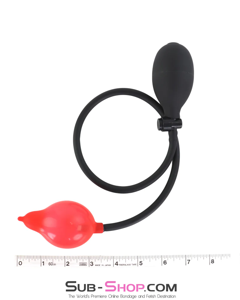 0635AE Inflatable Latex Anal Expander Plug - Adjustable Air Pump Butt Plug - Image 4
