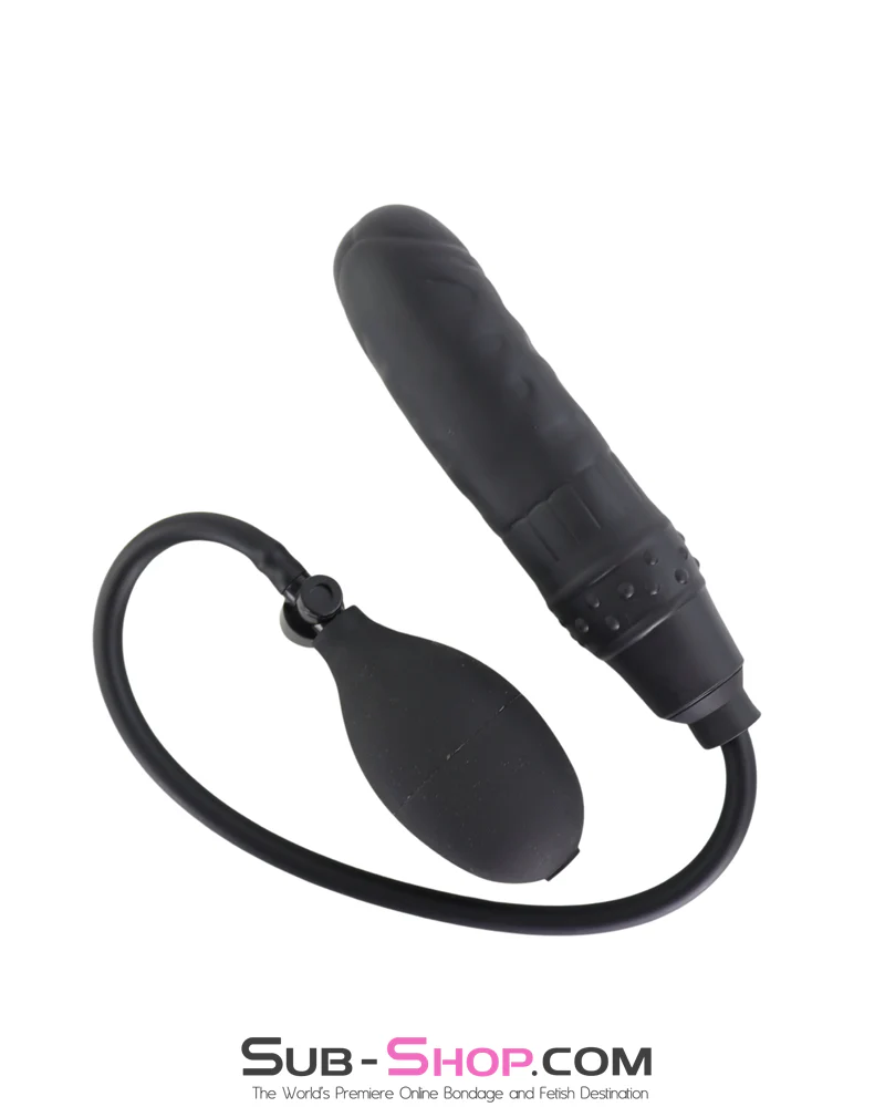 0660AE  Inflatable Dildo Plug with Bulb Pump - Expandable Anal Stretch Training Plug - Image 2