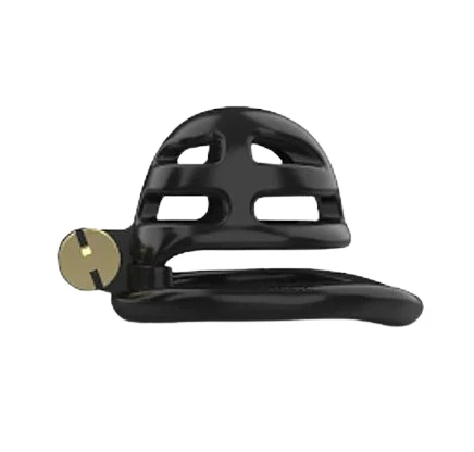 0693M  Small Tight Locking Vented Male Chastity Cage with 5 Base Rings