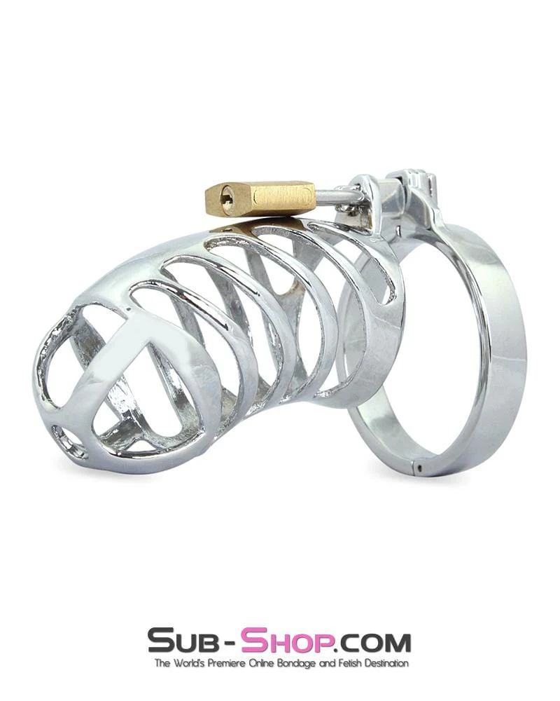 0719M Tiger Cage Locking Steel Penis Chastity Cage 🔥 FINAL CLEARANCE – Last Chance!