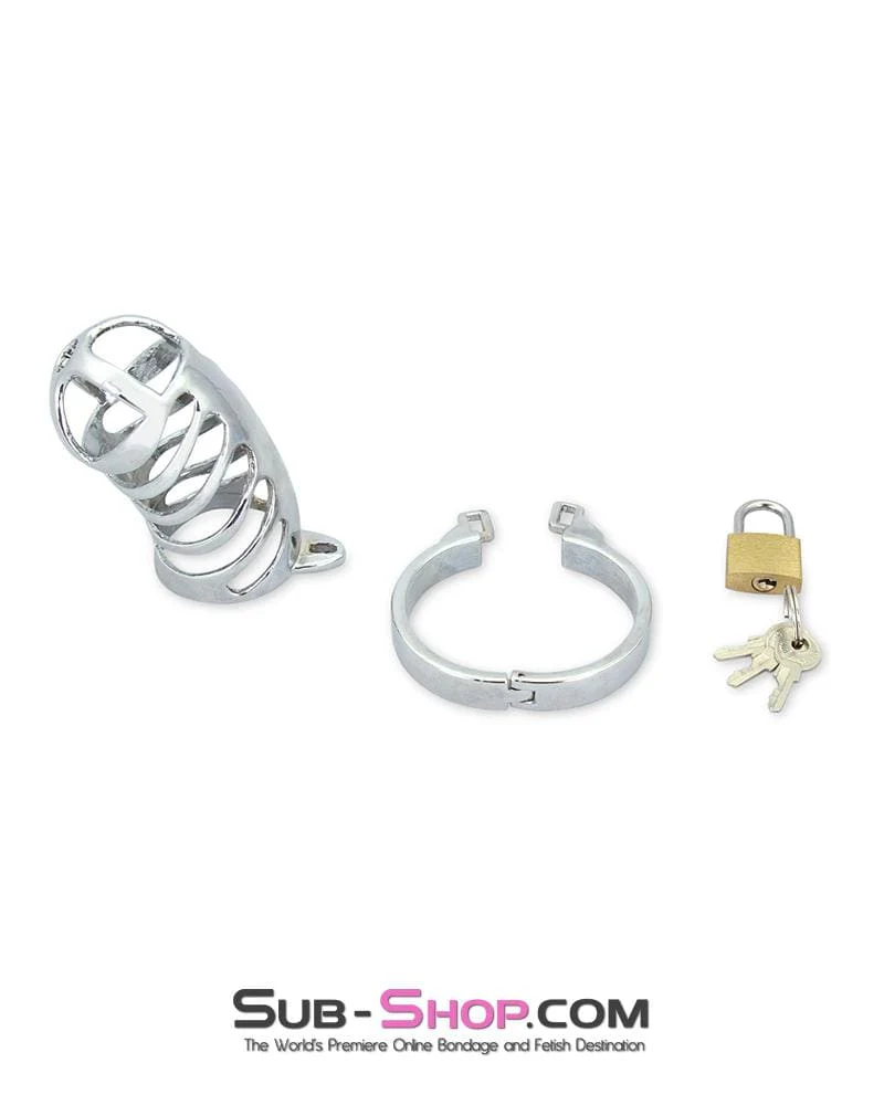 0719M Tiger Cage Locking Steel Penis Chastity Cage 🔥 FINAL CLEARANCE – Last Chance! - Image 2