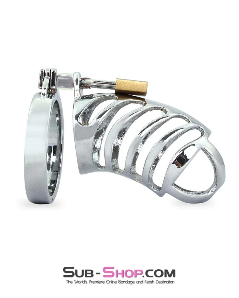 0719M Tiger Cage Locking Steel Penis Chastity Cage 🔥 FINAL CLEARANCE – Last Chance! - Image 4