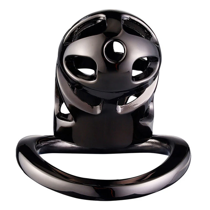 0736M Hidden Top Lock Steel Chastity Cage with 3 Rings - Secure Locking Cock Cage - Image 2