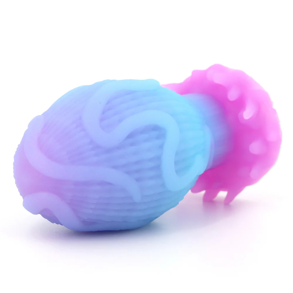 0823M  Dragon Egg Anal Plug - Luminous Medium Silicone Butt Plug - Image 8