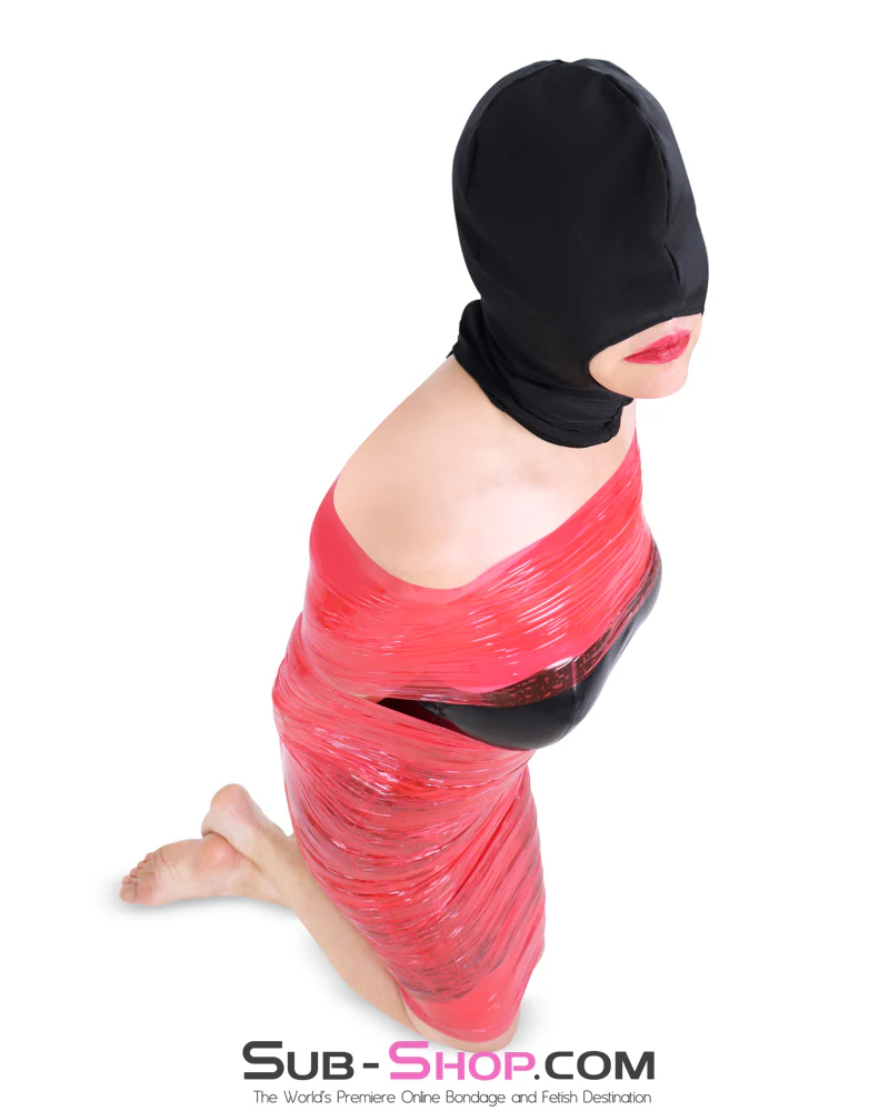 0901M Open-Mouth Spandex Bondage Hood with Zippered Back - Image 3