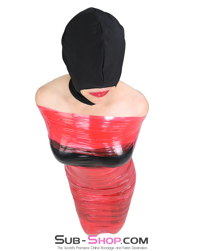 0901M Open-Mouth Spandex Bondage Hood with Zippered Back - Image 4