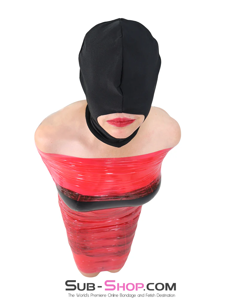0901M Open-Mouth Spandex Bondage Hood with Zippered Back - Image 5