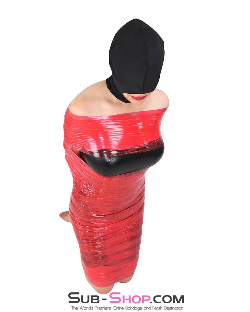 0901M Open-Mouth Spandex Bondage Hood with Zippered Back - Image 6