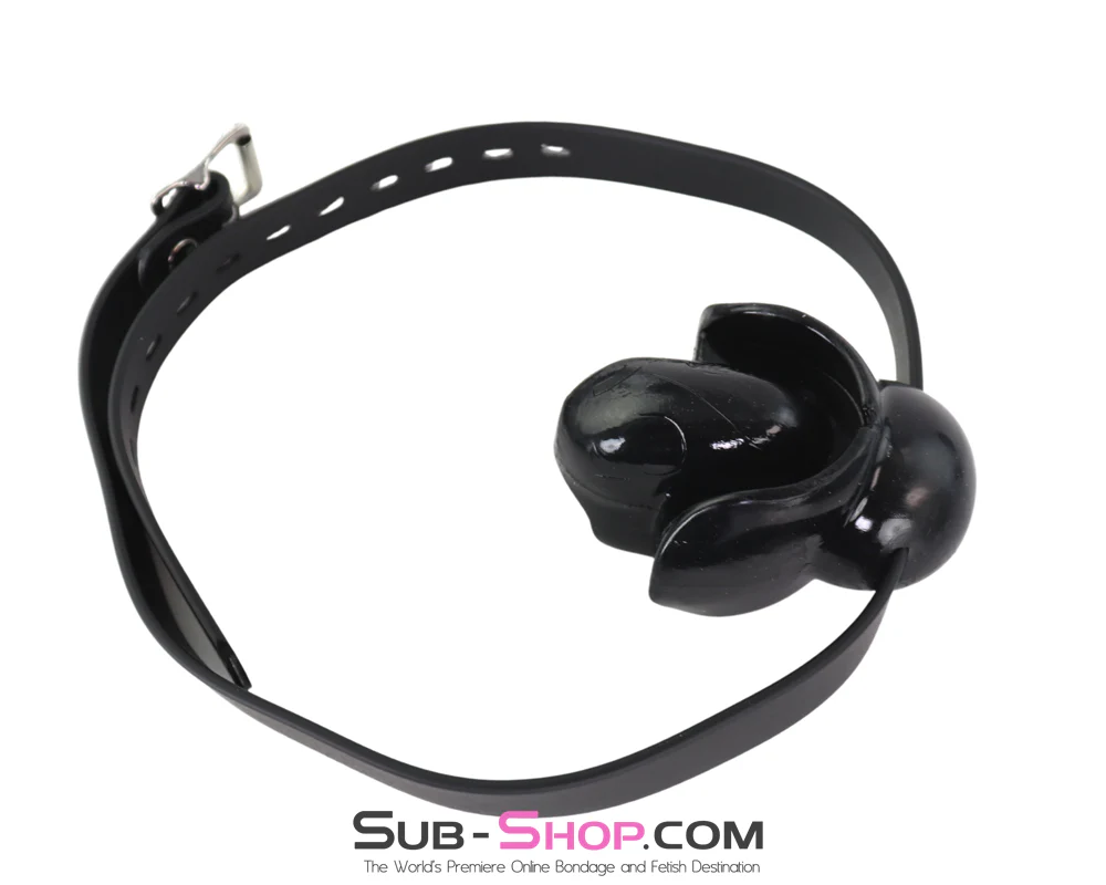 0905M Ultra-Restrictive Mouth Block Gag with Locking Strap, Black