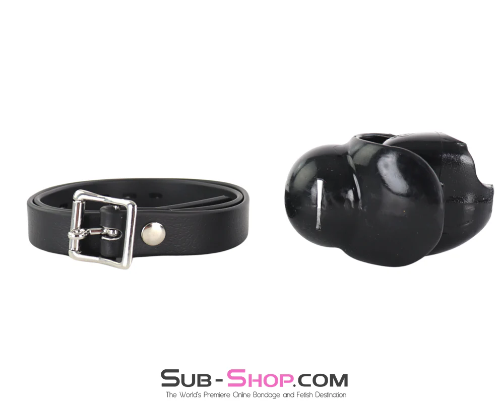 0905M Ultra-Restrictive Mouth Block Gag with Locking Strap, Black - Image 5