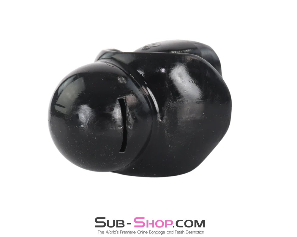 0905M Ultra-Restrictive Mouth Block Gag with Locking Strap, Black - Image 6