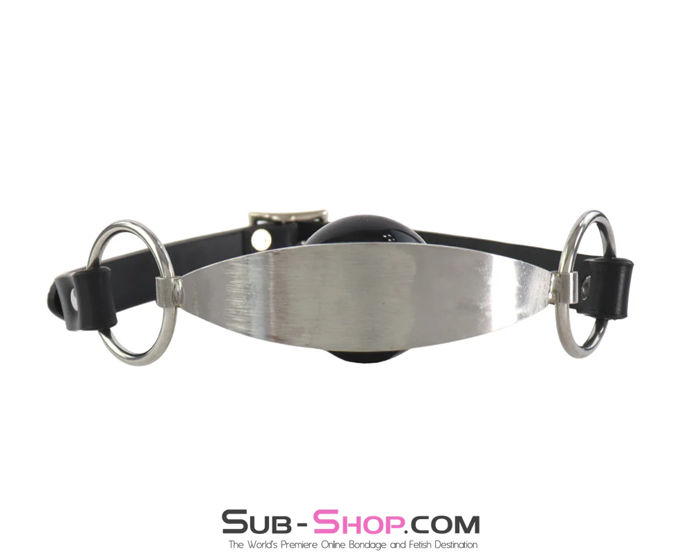 0911M Stainless Steel Panel Ball Gag - Heavy Duty Metal Mouth Gag with O-Rings - Image 4