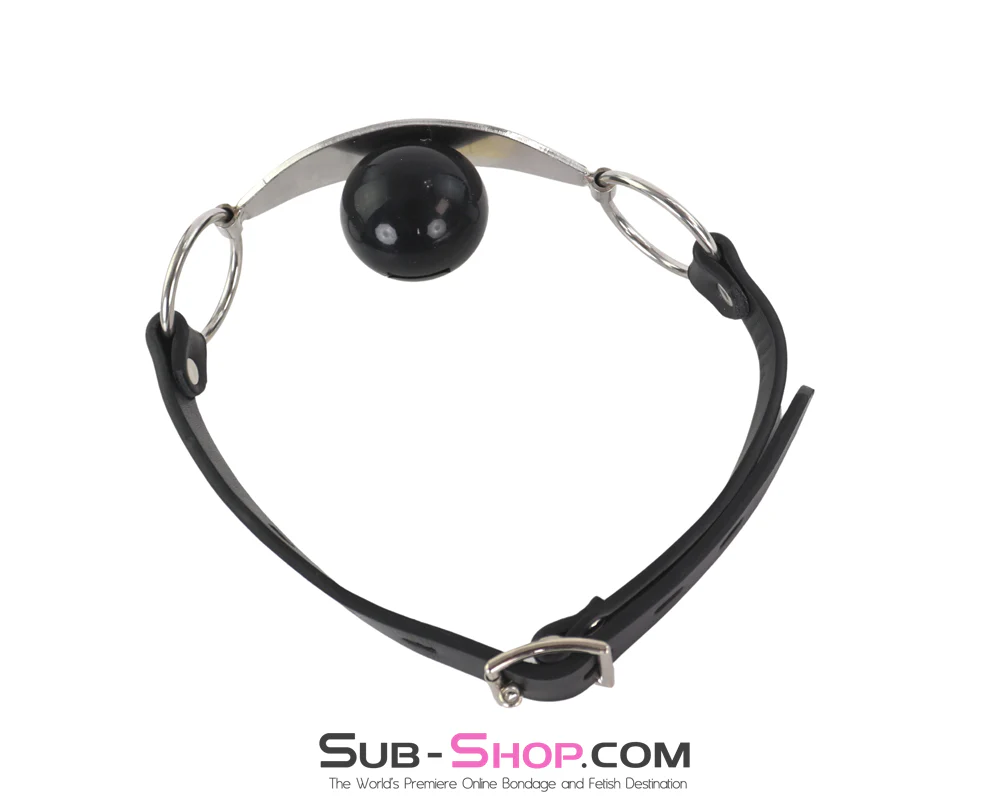 0911M Stainless Steel Panel Ball Gag - Heavy Duty Metal Mouth Gag with O-Rings - Image 5
