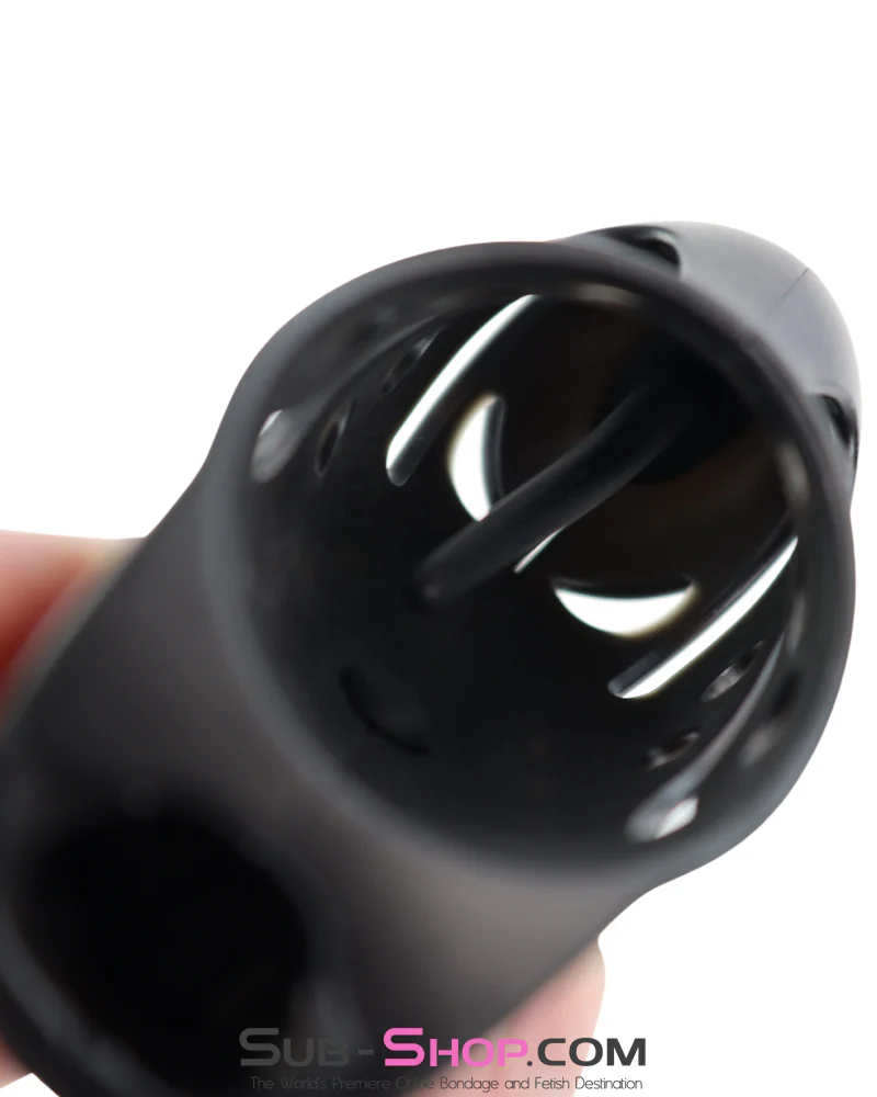 0922M Electric Shock CB Chastity Lock - Remote-Controlled Cage with 3 Rings & Urethral Sound - Image 5