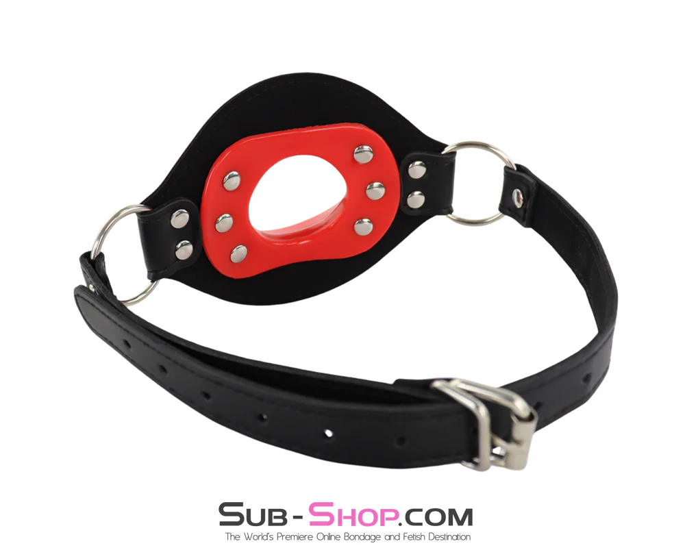 0927M Luscious Lips Open Mouth Gag - Panel Gag with Lip-Shaped O-Ring - Image 8