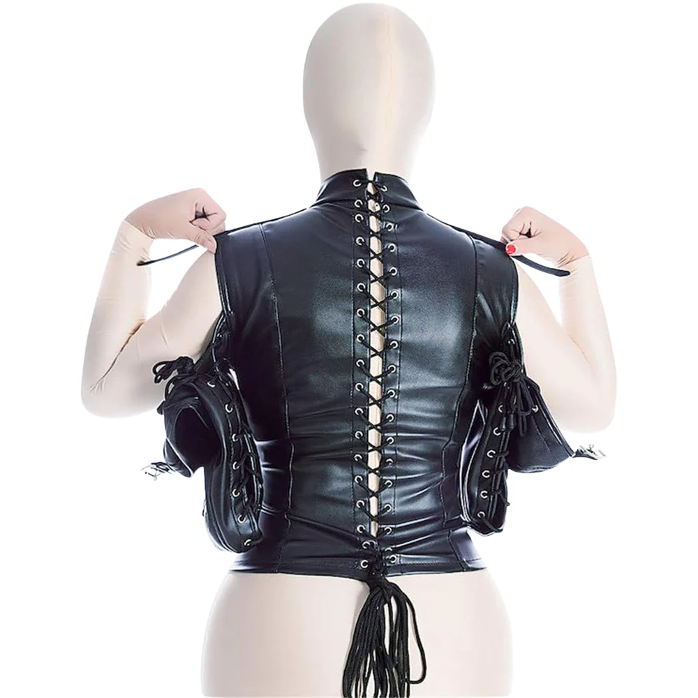 0981M Lace-Up Arm Binding Straitjacket - Full Control Bondage Top - Image 3