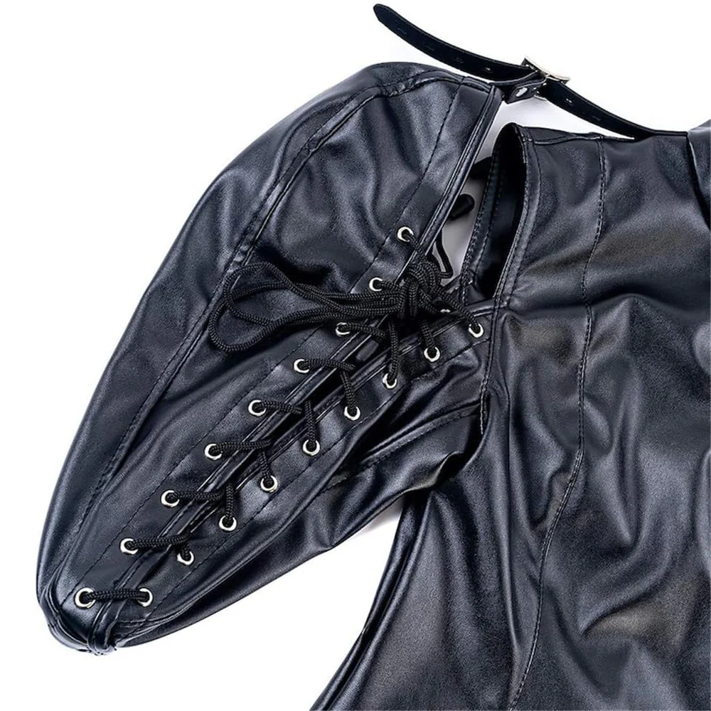 0981M Lace-Up Arm Binding Straitjacket - Full Control Bondage Top - Image 6