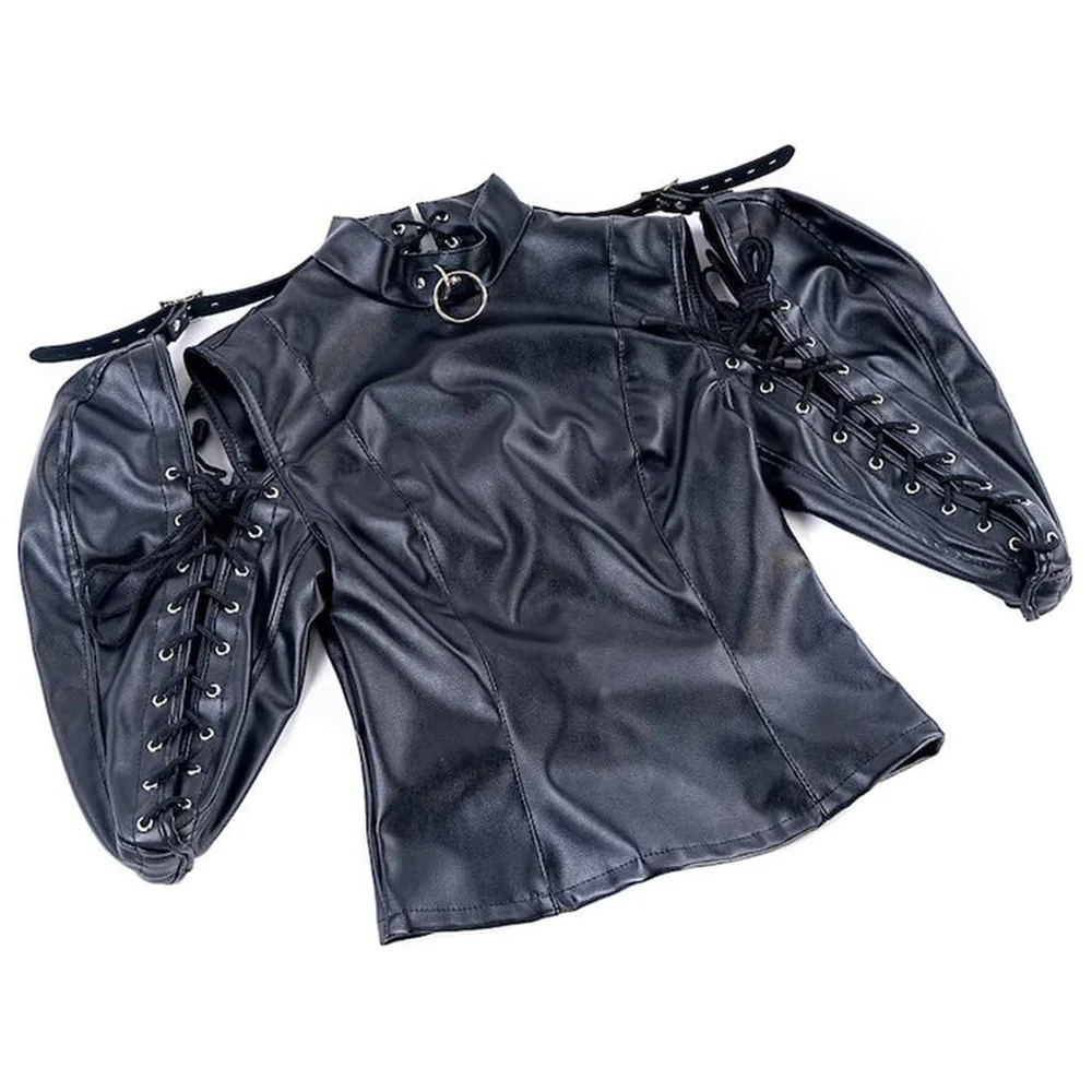 0981M Lace-Up Arm Binding Straitjacket - Full Control Bondage Top - Image 8