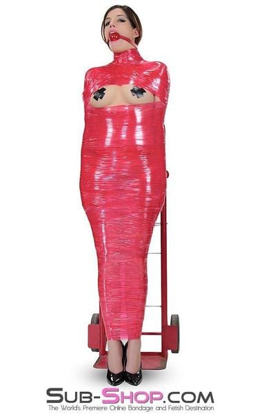 5739A-SIS      1,000 ft. Erotic Sissy Bondage Fantasy Wrap, Red - Image 14