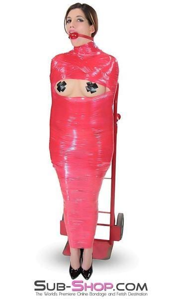 5739A-SIS      1,000 ft. Erotic Sissy Bondage Fantasy Wrap, Red - Image 17