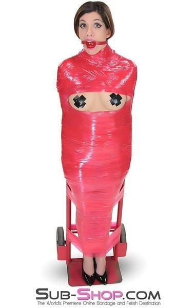 5739A-SIS      1,000 ft. Erotic Sissy Bondage Fantasy Wrap, Red - Image 18