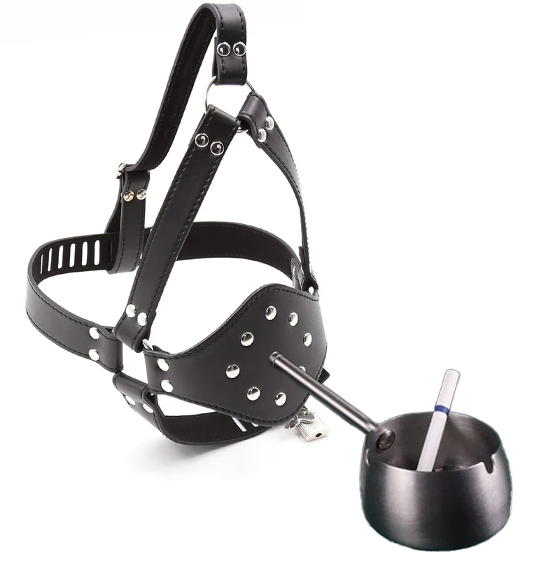 1101M Ashtray Penis Gag Harness for Objectification Play, Locking