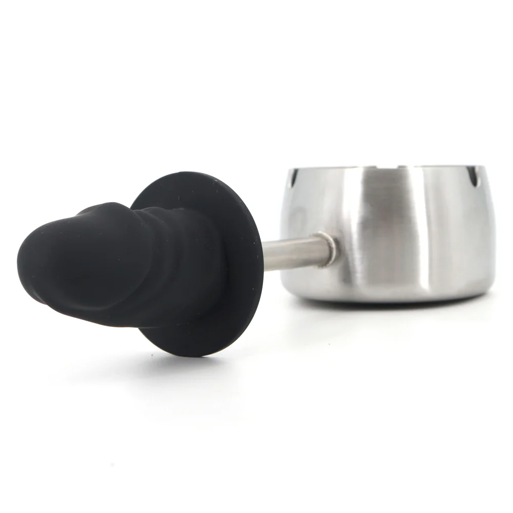 1101M Ashtray Penis Gag Harness for Objectification Play, Locking - Image 4